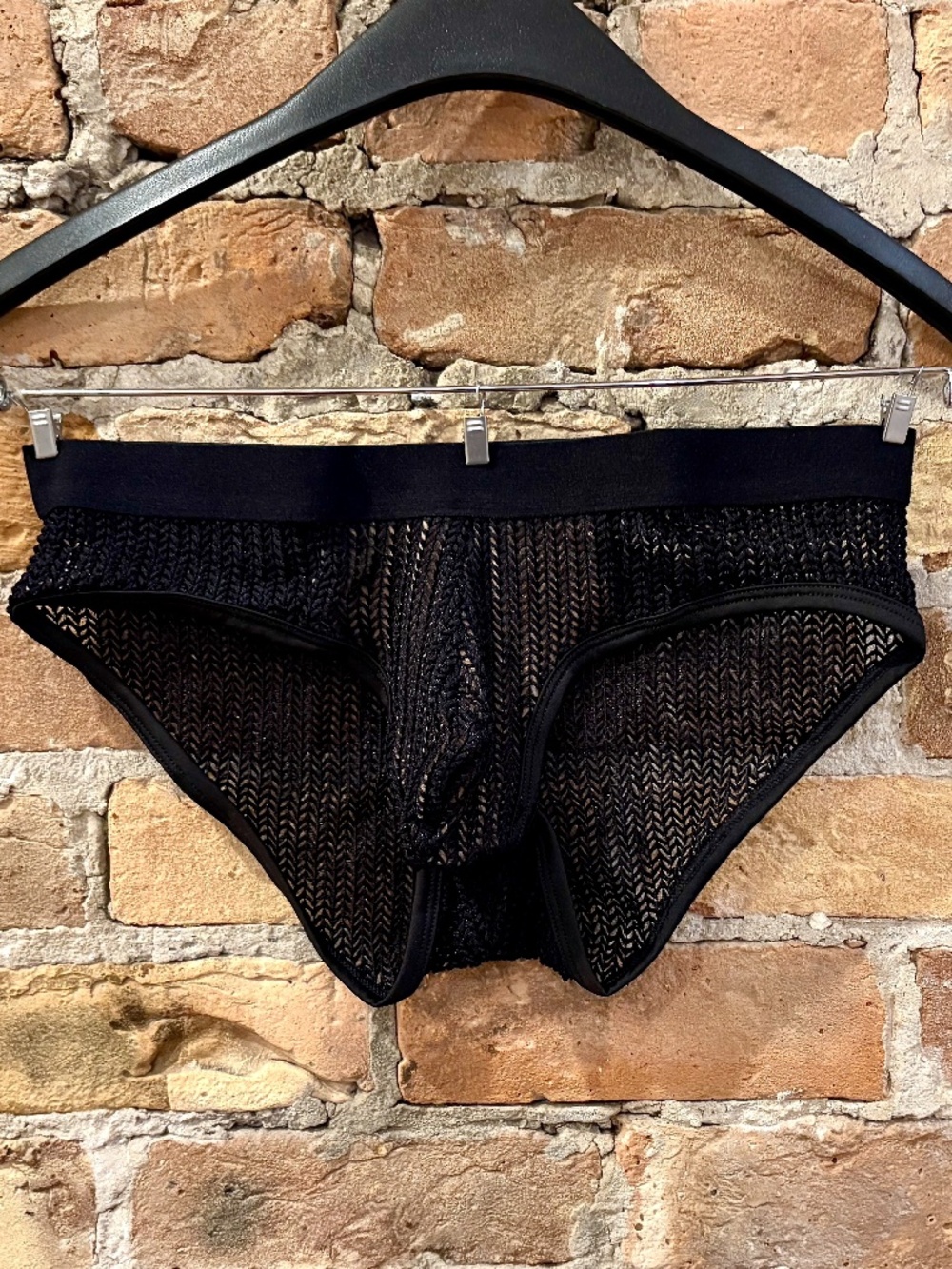 BodyAware New Mens Black Chevron Mesh Shaping Brief Medium Body Aware - Picture 12 of 16